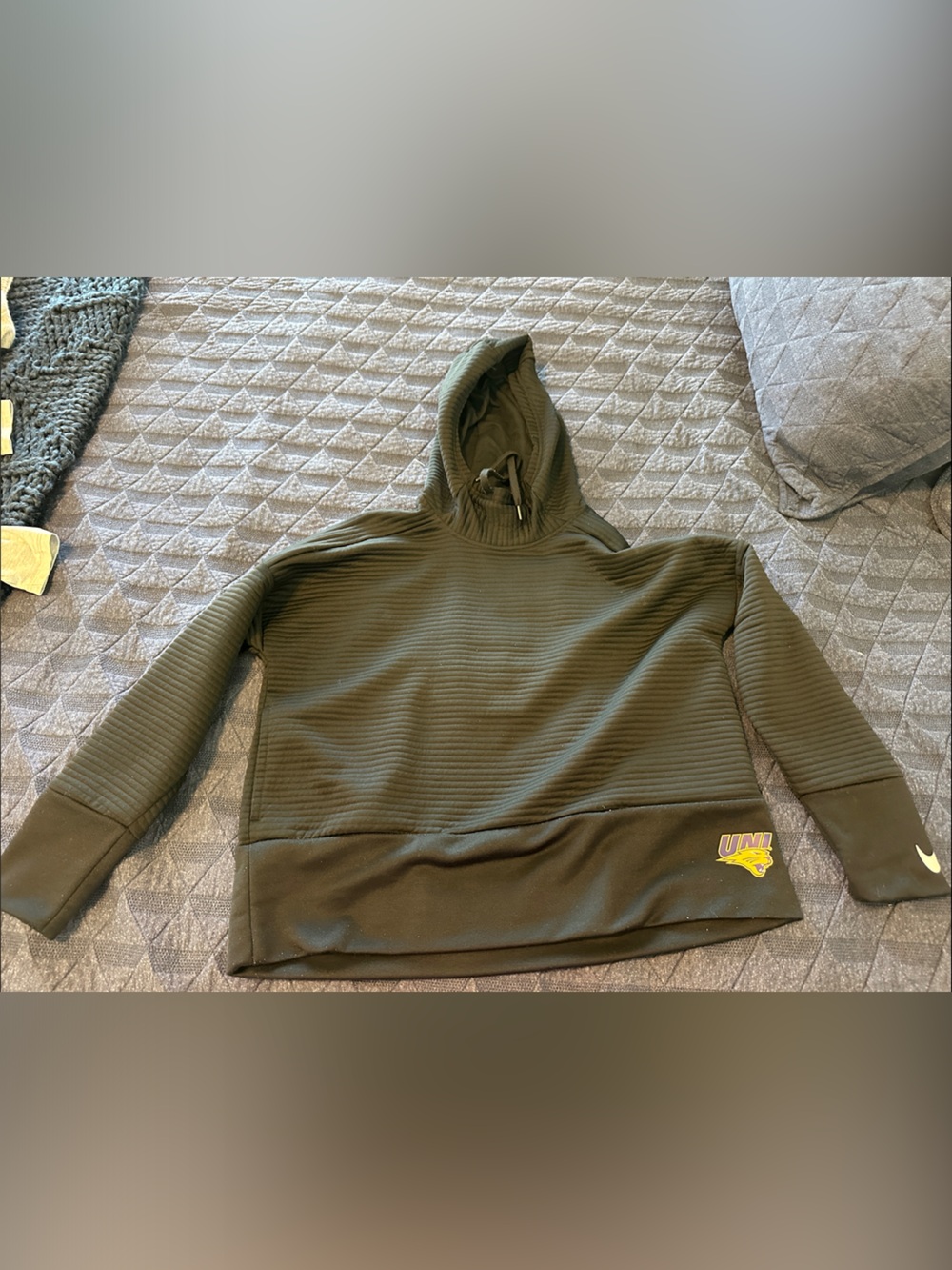 Nike Women’s Black UNI Ribbed Hoodie with Drawstring